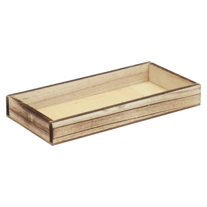 Bandeja de madera flameada bandeja decorativa decoración de mesa rústica 30×15×3cm