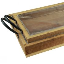 Artículo Bandeja de madera bandeja rústica con asas madera 40/35cm juego de 2