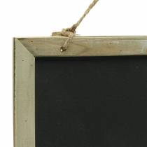 Artículo Tablero de pizarra con borde de madera para colgar natural 30x15cm 5uds