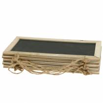 Artículo Tablero de pizarra con borde de madera para colgar natural 30x15cm 5uds