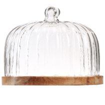 Artículo Plato de madera con cúpula de queso plato decorativo madera Ø29cm H22cm