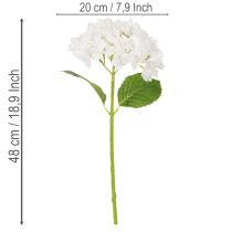 Artículo Hortensia artificial con tallo largo para decoración, 48 cm.