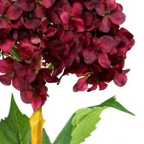 Hortensia artificial rojo oscuro 80cm 1p