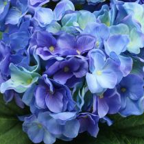 Hortensia Flor Artificial Ramo De Flores De Seda Azul 42cm