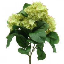 Hortensia artificial verde ramo de flores artificiales 5 flores 42cm