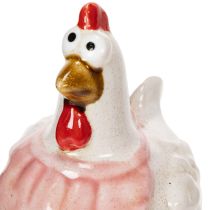 Artículo Figuritas de pollo de cerámica para la sala de estar, linda decoración de mesa de Pascua para el hogar, 11 cm, 2 piezas