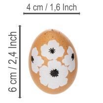 Artículo Decoración colgante de huevo de Pascua, primavera, Pascua, huevos de gallina reales, natural, 6 cm, 6 piezas