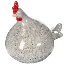 Artículo Figura de pollo de cerámica, diseño divertido para una decoración elegante del hogar, 16 cm, 2 piezas