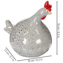 Artículo Figura de pollo de cerámica, diseño divertido para una decoración elegante del hogar, 16 cm, 2 piezas