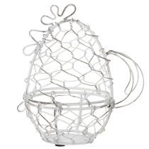 Artículo Cesta de alambre con forma de pollito para huevos de Pascua. Un complemento encantador para la decoración de Pascua. 14 cm.