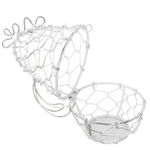 Artículo Cesta de alambre con forma de pollito para huevos de Pascua. Un complemento encantador para la decoración de Pascua. 14 cm.