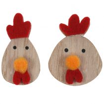 Artículo Gallo de madera en vidrio 36pcs