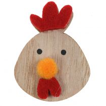 Artículo Gallo de madera en vidrio 36pcs