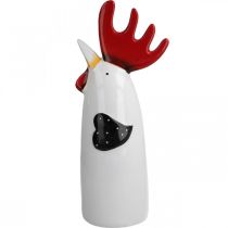 Artículo Gallo de cerámica decoración de cocina pollo blanco H23cm 2 piezas