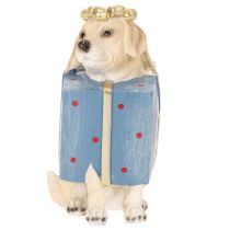 Artículo Figura decorativa de perro, cachorro sentado, en caja de regalo, 20 cm.