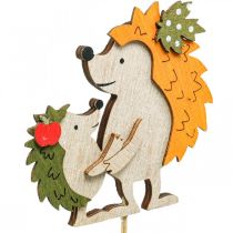 Artículo Tapón de flores erizo con niño decoración otoño madera 8,5cm 8 piezas