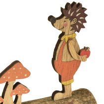 Artículo Figura de otoño de erizo con setas, erizo de madera amarillo/naranja (alto 11 cm), juego de 6