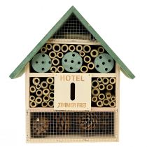 Artículo Insect Hotel Casa de insectos de madera verde natural 26,5x9x31cm
