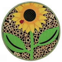 Insect Hotel Casa de Insectos Redonda de Madera Girasol Verde Ø25cm