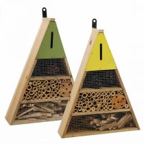 Insect Hotel Insect House Madera Verde Amarillo 30,5x39cm