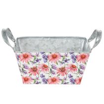 Artículo Jardinera de primavera, caja de flores, decoración metálica, 20×12,5×10cm