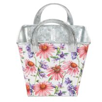 Artículo Jardinera de primavera, caja de flores, decoración metálica, 20×12,5×10cm