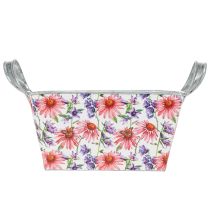 Artículo Jardinera de primavera, caja de flores, decoración metálica, 20×12,5×10cm