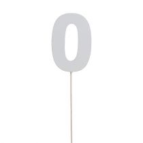 Artículo Número de aniversario "0" en el personal blanco L27cm 10pcs