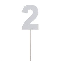 Número de aniversario &quot;2&quot; en el personal blanco L27cm 10pcs