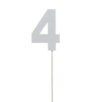 Número de aniversario &quot;4&quot; en el personal blanco L27cm 10pcs