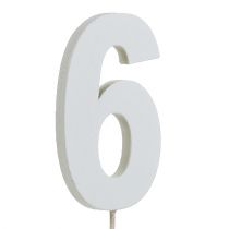Número de aniversario &quot;6&quot; en el personal blanco L27cm 10pcs