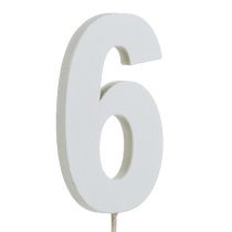 Artículo Número de aniversario &quot;6&quot; en el personal blanco L27cm 10pcs