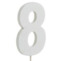 Aniversario número &quot;8&quot; en el personal blanco L27cm 10pcs