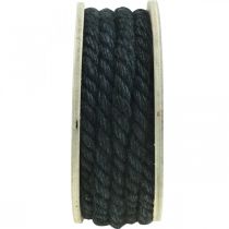 Artículo Cuerda de yute negra, cuerda decorativa, fibra de yute natural, cuerda decorativa Ø8mm 7m