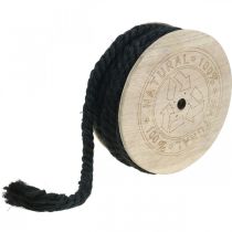 Artículo Cuerda de yute negra, cuerda decorativa, fibra de yute natural, cuerda decorativa Ø8mm 7m
