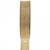 Cinta yute natural, dorada cinta decorativa yute decorativa 25mm 10m