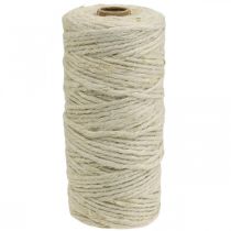 Cordón de yute, cordón decorativo, cinta artesanal color natural, blanqueado Ø4mm L100m