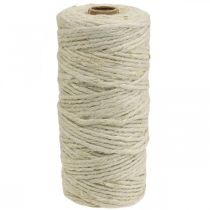 Artículo Cordón de yute, cordón decorativo, cinta artesanal color natural, blanqueado Ø4mm L100m