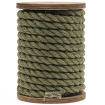 Artículo Cinta de yute cordón de yute cordón decoración de yute verde oliva Ø7mm 5m