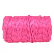 Artículo Cordón de cinta de yute cinta decorativa de yute yute fucsia Ø4mm 100m