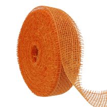 Artículo Cinta de yute, color naranja claro, 5 cm de ancho, 40 m de largo.