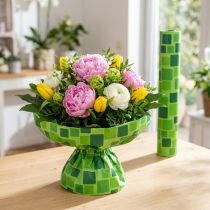 Artículo Papel para dobladillos de ramos de flores con diseño de mosaico, 25 cm x 100 m