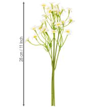 Artículo Manzanilla artificial como ramo de flores para una decoración natural y de fácil cuidado, 28 cm, 3 piezas