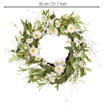 Artículo Guirnalda de margaritas artificiales, de aspecto natural y duradera, para decoración de puertas y paredes, 55 cm.