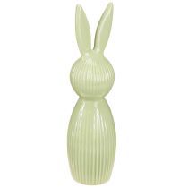 Artículo Figura de conejo de Pascua de cerámica en verde pastel, decoración de mesa, 22 cm, 2 piezas