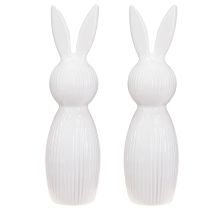 Artículo Figura de conejo sencilla como objeto decorativo para arreglos primaverales modernos, 22 cm, 2 piezas