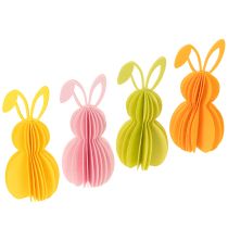 Artículo Figura decorativa de conejo de papel para colgar, perfecta para decoraciones de primavera, 20cm, 4 piezas