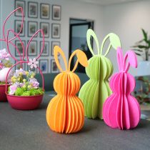 Artículo Figura decorativa de conejo de fieltro para decoración de primavera, 20cm, 4 piezas