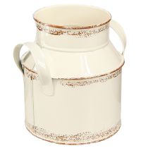 Artículo Jarra decorativa de metal “Original 1982” color crema óxido, 16 cm de alto, 2 unidades