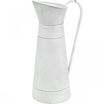 Jarra decorativa metal jarra de metal rústico blanco Ø16,5cm Alt. 41cm